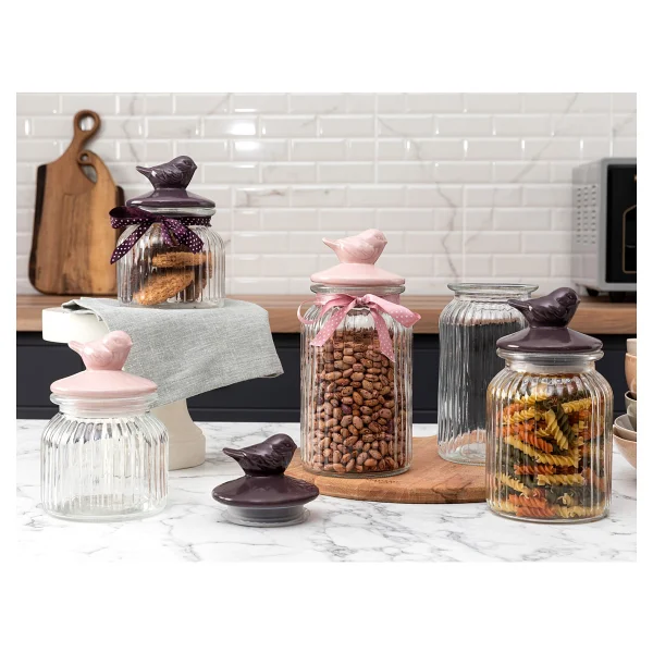 Madame Coco Kuşlu 1300 ml Silindir Kavanoz - Görsel 4