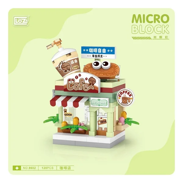Loz Micro Block Çanta Kahve Dükkanı LZ8602 120 Parça Blok Oyuncak - Görsel 3