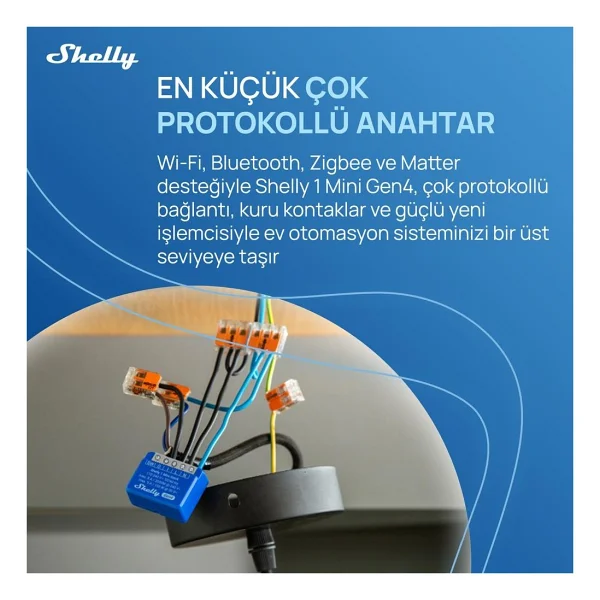Shelly 1 Mini Gen4 Wi-Fi Akıllı Röle - Görsel 2