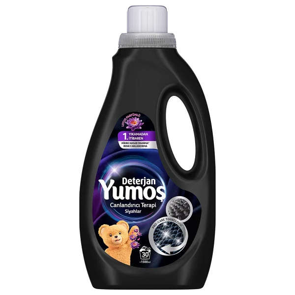Yumoş Siyah ve Koyu Renkli 1.5 lt 25 Yıkama Sıvı Deterjan - Görsel 2