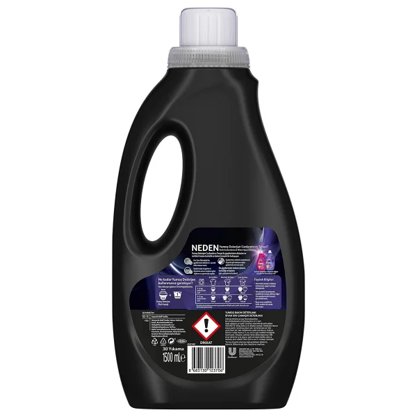 Yumoş Siyah ve Koyu Renkli 1.5 lt 25 Yıkama Sıvı Deterjan - Görsel 9