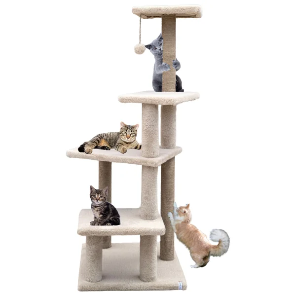 Katlı Büyük Boy Kedi Tırmalama Tahtası Jüt Ipli Welsoft Kumaşlı Oyun Alanı - Pembe - Görsel 9