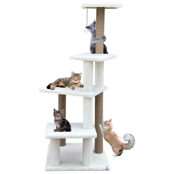 Katlı Büyük Boy Kedi Tırmalama Tahtası Jüt Ipli Welsoft Kumaşlı Oyun Alanı - Pembe - Görsel 10