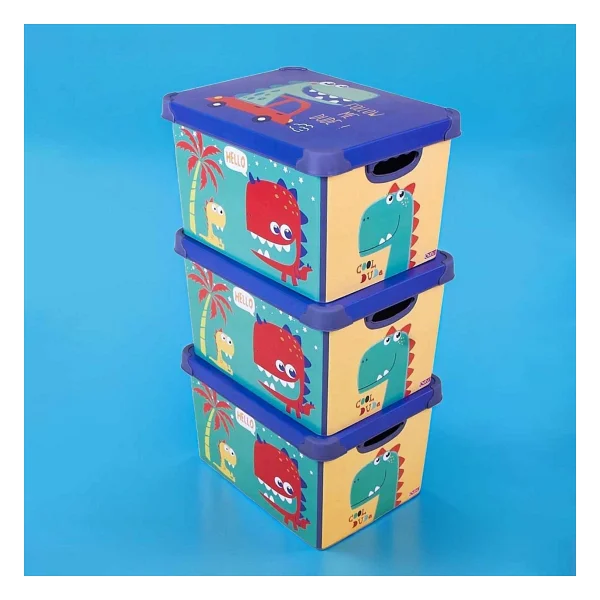QUTU Style Box Dude Dekoratif Oyuncak Kutu Seti - 3x 20 Litre - Görsel 6