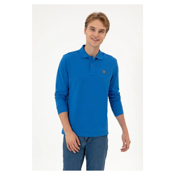 U.S. Polo Assn 50313772 Uzun Kollu Polo Yaka Erkek Tişört - Görsel 8