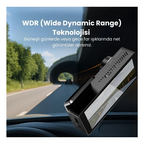 Mieco A11 Wifi/ 4K UHD/ 150° Ultra Geniş Açı/ GPS/ ADAS/ Ön+Arka Araç Kamerası - Görsel 7