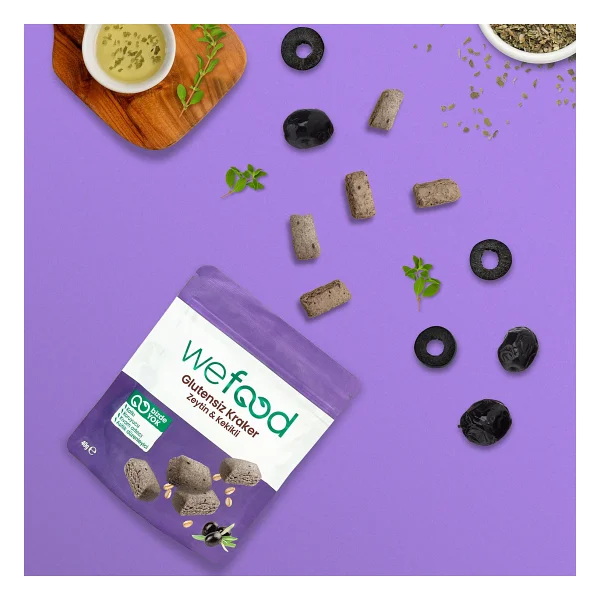 Wefood Glutensiz Zeytinli & Kekikli Kraker 40 g 3'lü - Görsel 5