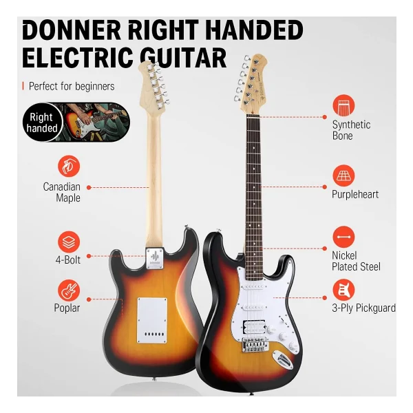 Donner DST-100 Elektro Gitar Seti - Görsel 10