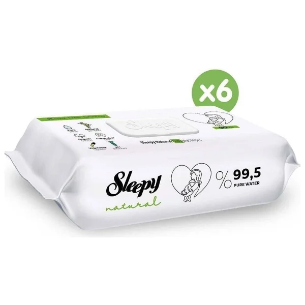 Sleepy Natural Yenidoğan 90 Yaprak 6'lı Paket Islak Mendil - Görsel 2