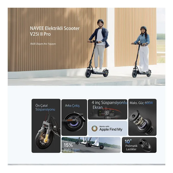 Navee V25i Pro 2 600 W Elektrikli Scooter - Görsel 5