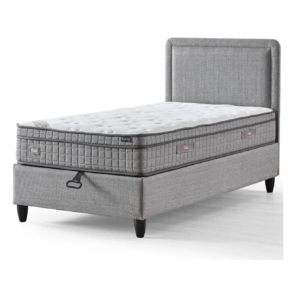 Cennet Yatak Melisa Tek Kişilik Sandıklı ve Pratik Baza Başlık 2'li Set - Gri - 90 x 190 cm - Görsel 2