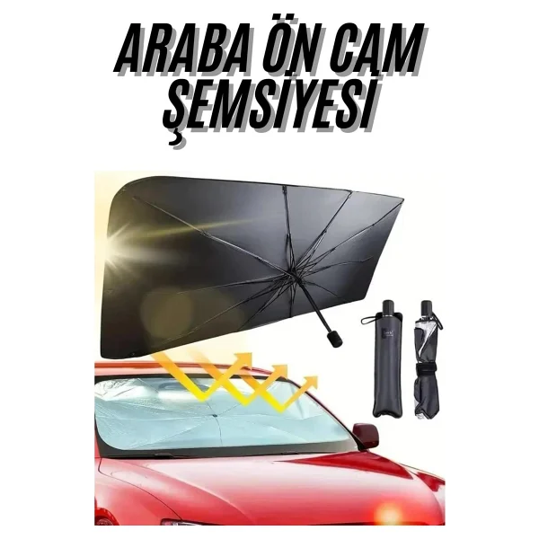 Tüm Araçlar İçin Araba Ön Cam Güneşlik Katlanabilir Şemsiye - Görsel 6