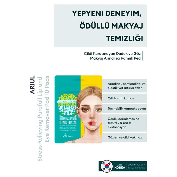 Ariul Stress Relieving Purefull Arındırıcı 10'lu Makyaj Temizleme Pedi - Görsel 2