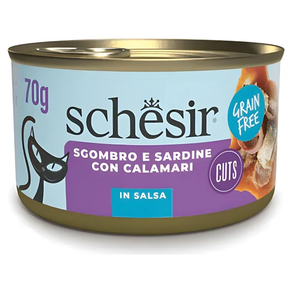 Schesir Soslu Sardalyalı ve Uskumrulu 70 gr Yetişkin Konserve Kedi Maması - Görsel 2
