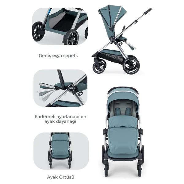 Kanz Explorer Autofold Hunter Green Travel Sistem Bebek Arabası - Görsel 5