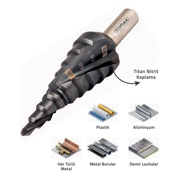 Tomax Expert Kademeli Matkap Ucu 4 - 20 Mm (Titan Nitril Kaplama) - Görsel 2