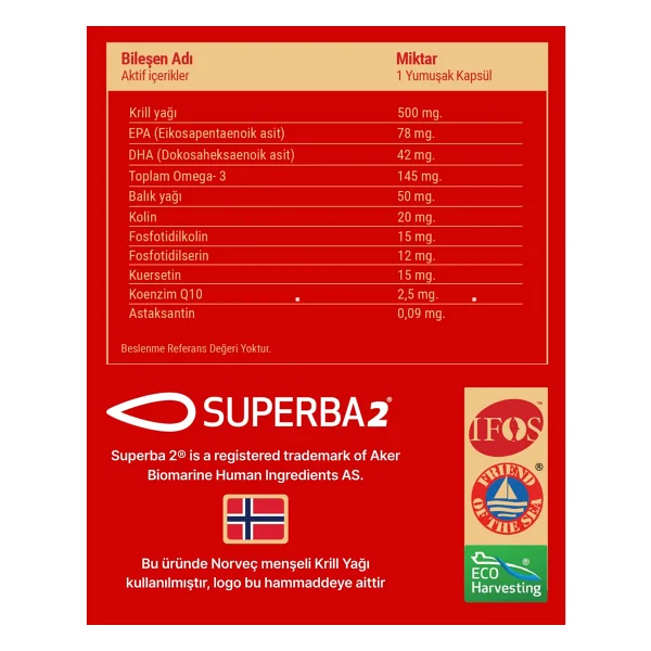 Krill Oil (Norveç Menşeli Superba2 ) + Omega-3 (Epa-Dha) Complex - Görsel 2