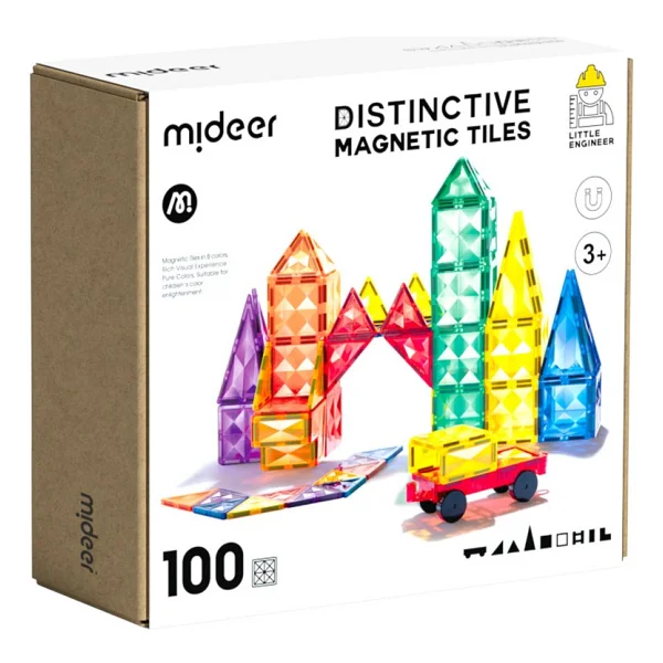 Mideer Renkli Magnetic Tiles CT1223 100 Parça Blok Oyuncak - Görsel 2
