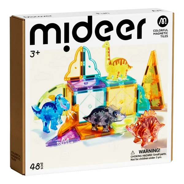 Mideer Magnetic Tiles Jurassic Macerası MD1499 48 Parça Blok Oyuncak - Görsel 2