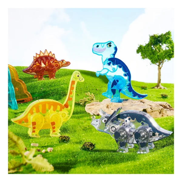 Mideer Magnetic Tiles Jurassic Macerası MD1499 48 Parça Blok Oyuncak - Görsel 5