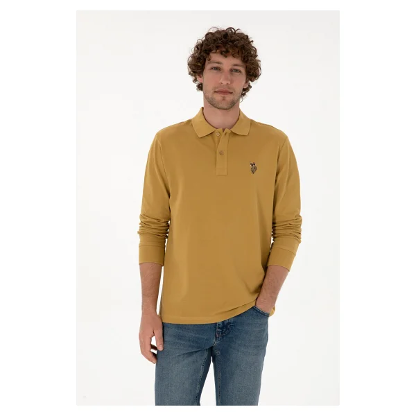U.S. Polo Assn 50313772 Uzun Kollu Polo Yaka Erkek Tişört - Görsel 9
