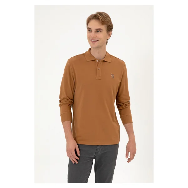 U.S. Polo Assn 50313772 Uzun Kollu Polo Yaka Erkek Tişört - Görsel 10