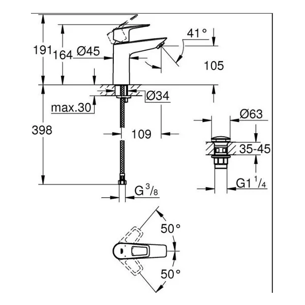 Grohe BauLoop M 23886001 Lavabo Bataryası - Görsel 5