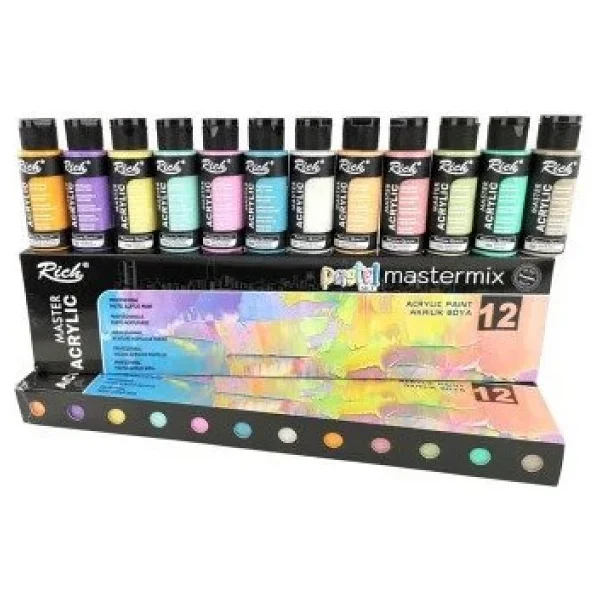 Rich Mastermix 60 cc Pastel 12'li Akrilik Boya Seti - Görsel 7
