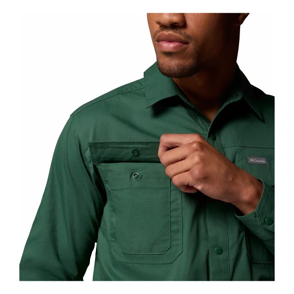 Columbia Landroamer Twill AM1594-375 Uzun Kollu Yeşil Erkek Gömlek - Görsel 6