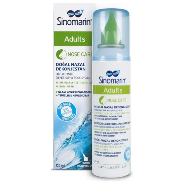 Sinomarin Adults Yetişkin Hipertonik Deniz Suyu 125 ml Burun Spreyi - Görsel 2