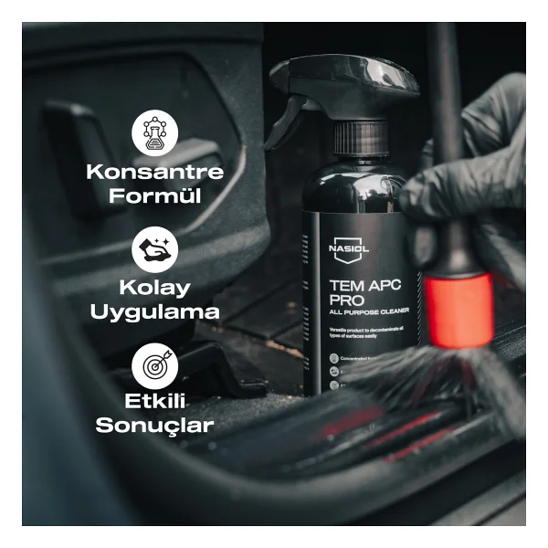 Nasiol Tem Apc Pro Araç içi Çok Amaçlı Konsantre Temizleyici-500gr-Koltuk,Döşeme,Plastik Temizleyici - Görsel 3
