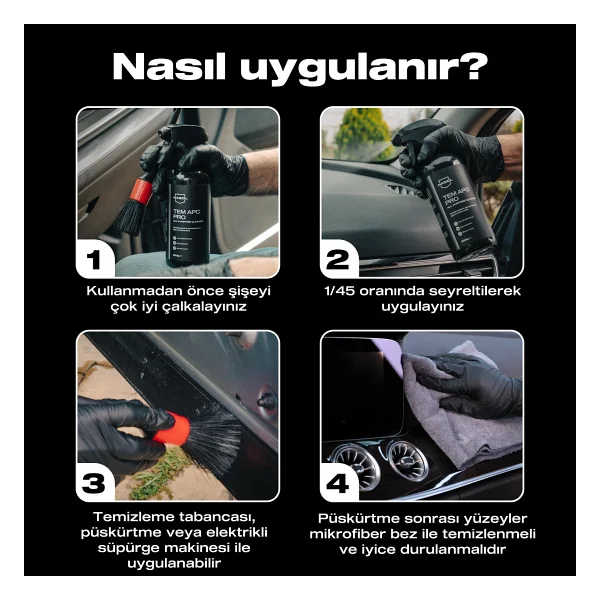 Nasiol Tem Apc Pro Araç içi Çok Amaçlı Konsantre Temizleyici-500gr-Koltuk,Döşeme,Plastik Temizleyici - Görsel 8