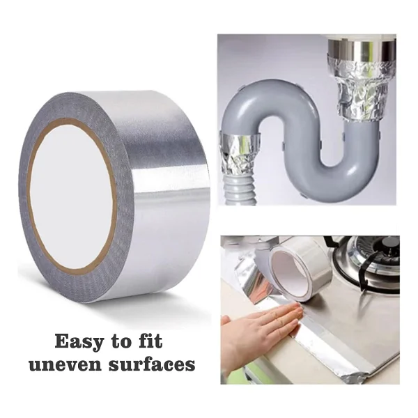 Alüminyum Folyo Bant Yanmaz Kombi Soba Borusu Bandı 48MM x 5m - Görsel 3