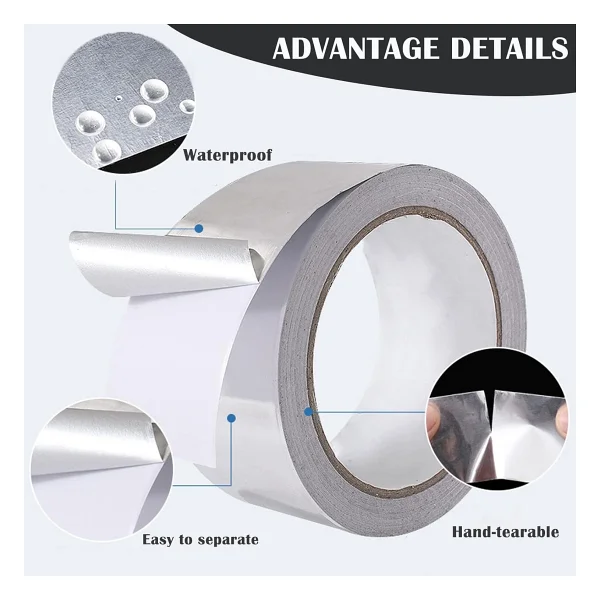 Alüminyum Folyo Bant Yanmaz Kombi Soba Borusu Bandı 48MM x 5m - Görsel 5