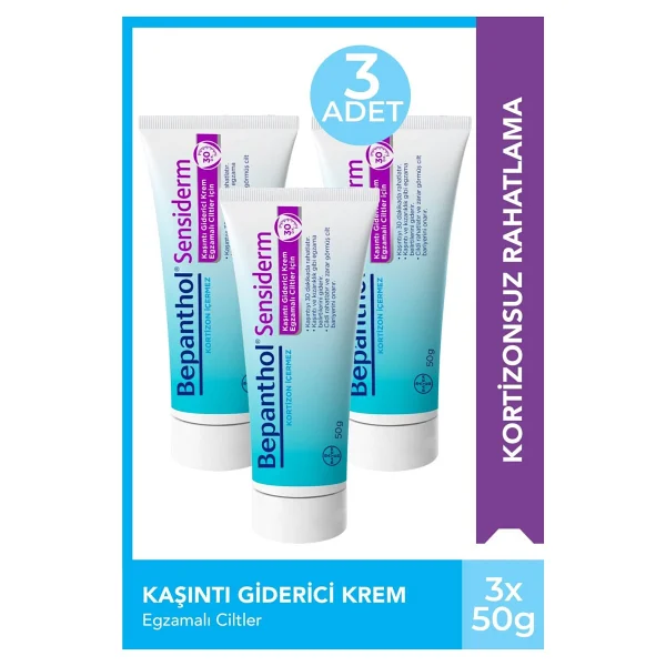 Bepanthol Sensiderm 50 gr 3 Adet Egzama ve Kaşıntı Giderici Krem - Görsel 6