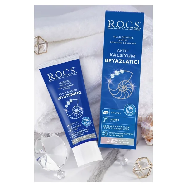 R.O.C.S. Aktif Kalsiyum Beyazlatıcı 75 ml Florürsüz Diş Macunu - Görsel 7