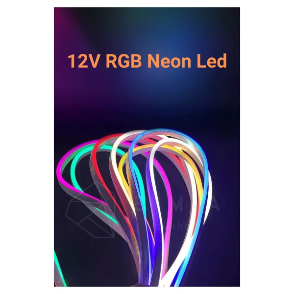 Ema Dükkan 12V RGB Neon Led 5 Metre RGB Neon Şerit Led 16 Renkli Kumandalı Animasyonlu RGB Neon Led Şerit - Görsel 4