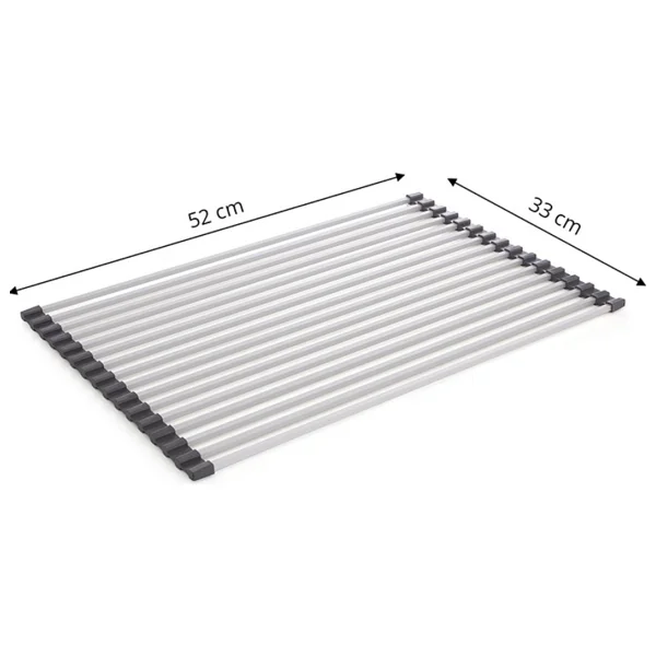 Primanova Paslanmaz Çelik Isıya Alüminyum Katlanabilir Lavabo Üstü Çok Amaçlı Bulaşıklık 33x52 cm - Görsel 10