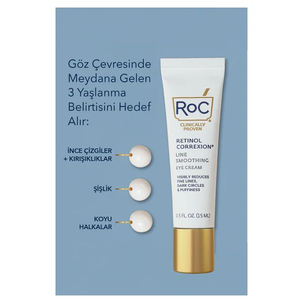 ROC Retinol Correxion Line Smoothing Eye Kırışıklık Karşıtı Göz Kremi 15 ml - Görsel 7
