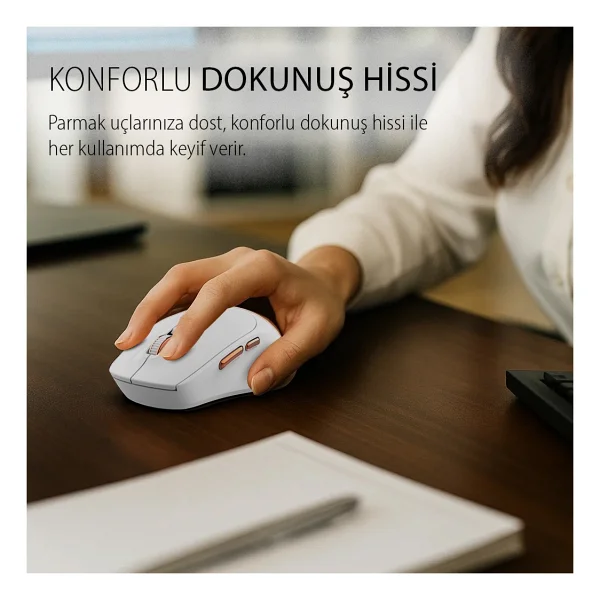 Inca IWM-244RB Beyaz Sessiz Optik Kablosuz Mouse - Görsel 5