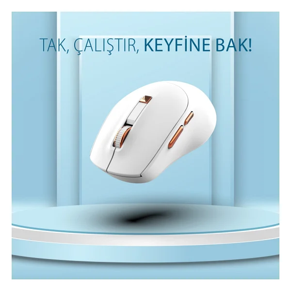 Inca IWM-244RB Beyaz Sessiz Optik Kablosuz Mouse - Görsel 6