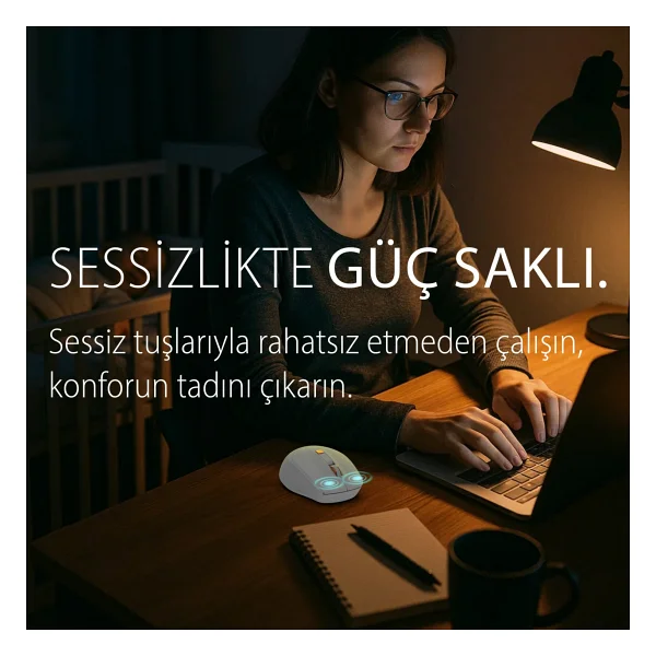 Inca IWM-244RB Beyaz Sessiz Optik Kablosuz Mouse - Görsel 7