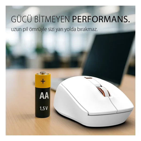 Inca IWM-244RB Beyaz Sessiz Optik Kablosuz Mouse - Görsel 9