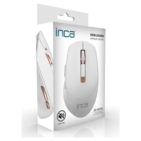 Inca IWM-244RB Beyaz Sessiz Optik Kablosuz Mouse - Görsel 10