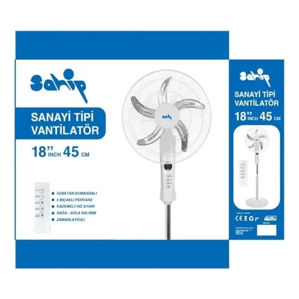 Sahip Sp-20 18 Inç Sanayi Tipi Vantilatör - Siyah - Görsel 4