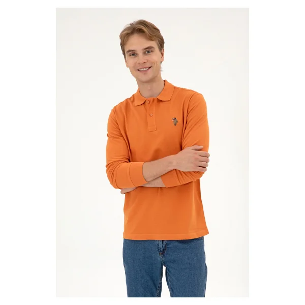 U.S. Polo Assn 50313772 Uzun Kollu Polo Yaka Erkek Tişört - Görsel 3