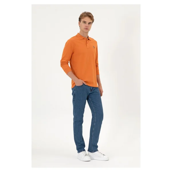 U.S. Polo Assn 50313772 Uzun Kollu Polo Yaka Erkek Tişört - Görsel 4