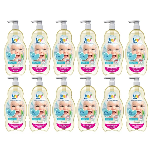 Uni Baby Saç ve Vücut Şampuanı 900 ml 12 Adet - Görsel 3