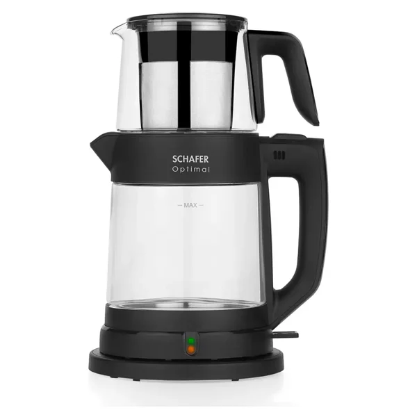 Schafer Optimal Siyah Cam Çay Makinesi 1 Litre Demlik Kapasitesi ve 1.8 Litre Su Isıtıcı - Görsel 2