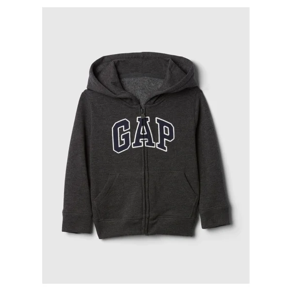 Gap Erkek Bebek Koyu Gri Gap Logo Fermuarlı Sweatshirt - 18 - 24 Ay - Görsel 6